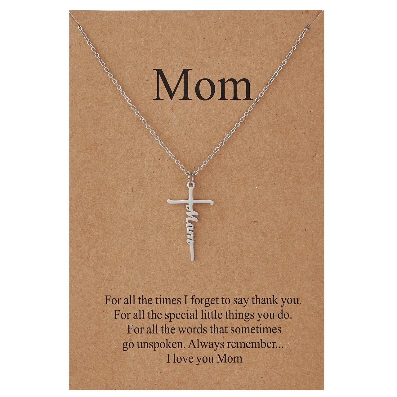 Mom Cross Necklace for Women - Birthday Gifts for Mom, Religious Christian Jewelry Mother's Day Gifts for Women